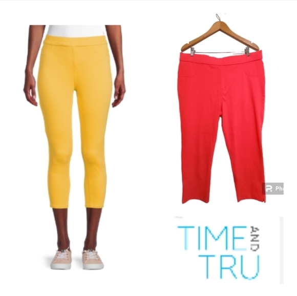 Time and Tru Women's Orange Fitted Stretch Capri Pants. Size XXXL (22) - Picture 1 of 7